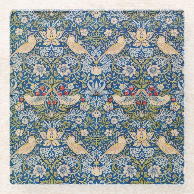 Bird Art Nouveau Design Glasuntersetzer (Vorderseite)