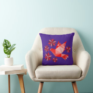 BIRD ART THROW PILLOW KISSEN