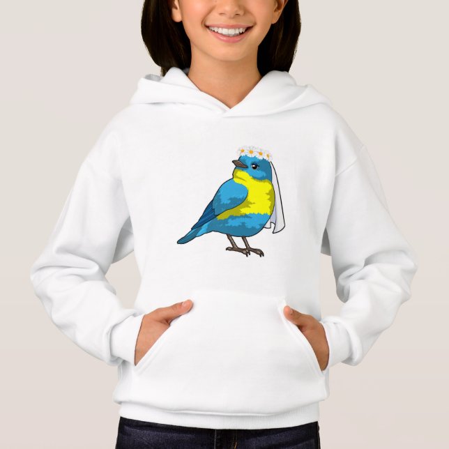 Bird as Bride with Wreath of Blume Hoodie (Vorderseite)