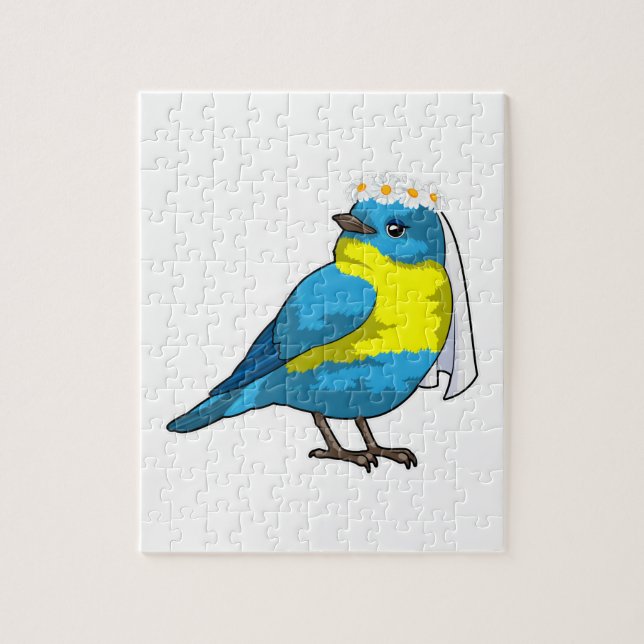 Bird as Bride with Wreath of Blume Puzzle (Vertikal)