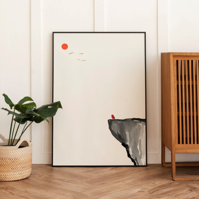 Bird at Sunrise - Zen Minimal - Wall Art Poster (Von Creator hochgeladen)