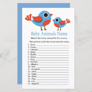 Bird Baby Animals Name Game