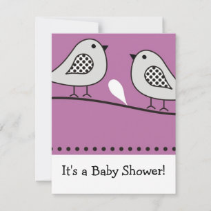 Bird Baby Shower Einladung::Rosa Einladung