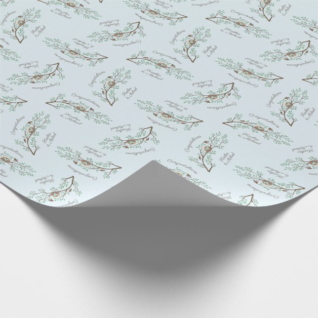 Bird Baby Shower Spring Geschenkpapier (Ecke)