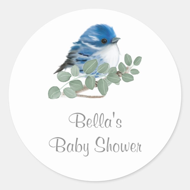 Bird Baby Shower Stickers (Vorderseite)