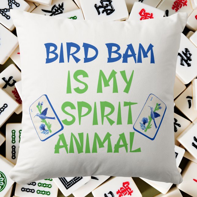 Bird Bam ist My Spirit Animal Mahjong Bird Tiles Kissen (Von Creator hochgeladen)