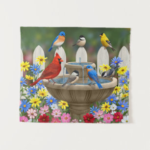 Bird Bath Wandteppich