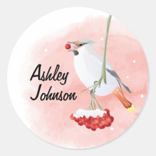 Bird Berry Runder Aufkleber