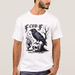 Bird Black Crow-Skull T-Shirt
