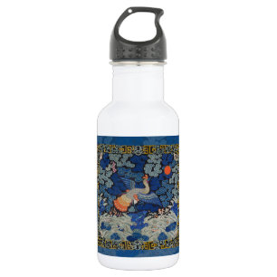 Bird Blue Chinesisch Stickerei Vintag Edelstahlflasche