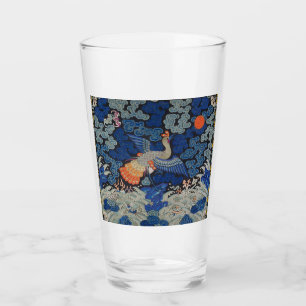 Bird Blue Chinesisch Stickerei Vintag Glas