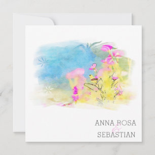 *~* Bird Blume Künstlerisch AR12 QR FOTO UAWG Wedd Einladung