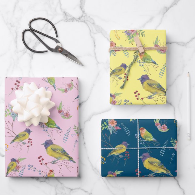Bird Botanical  Geschenkpapier Set (Vorderseite)