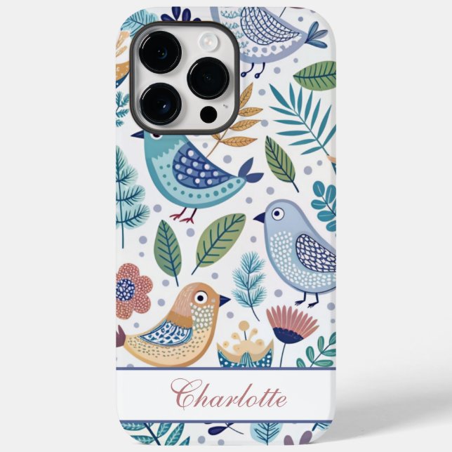 Bird Botanical Perzonalized Case-Mate iPhone Hülle (Rückseite)