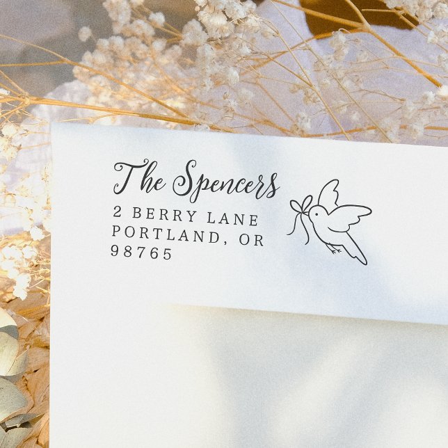 Bird & Bow Family Name & Return Address Gummistempel (Von Creator hochgeladen)