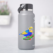 Bird Budgie Skateboard 4" Kiss Cut Vinyl Sticker