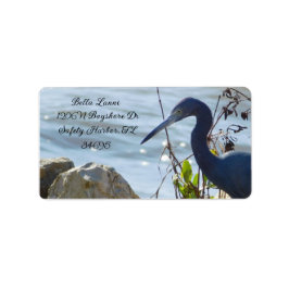 Bird By the Bay Little Blue Heron Safety Harbor Adressaufkleber