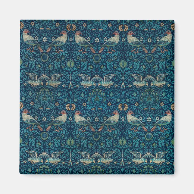 Bird by William Morris, Vintag Garden Textile Art Magnet (Vorne)