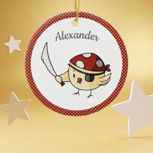 Bird Captain Pirate Themed Personalisiert Keramik Ornament