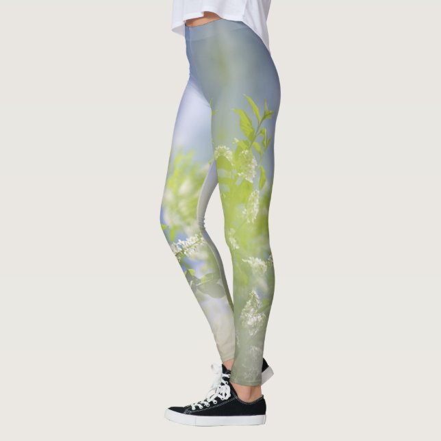 Bird Cherry Tree blüht Blume Sky Leggings (Links)