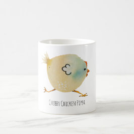 Bird, chicken, watercolor, whimsical, chubby bird kaffeetasse
