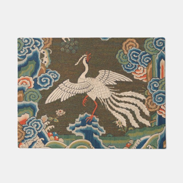 Bird Chinese Antique Decor Fußmatte (Vorderseite)