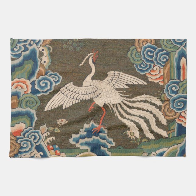 Bird Chinese Antique Decor Geschirrtuch (Horizontal)