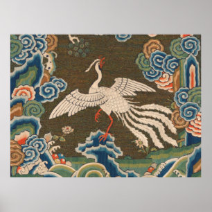 Bird Chinese Antique Decor Poster