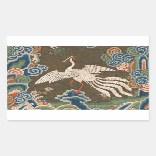 Bird Chinese Antique Decor Rechteckiger Aufkleber