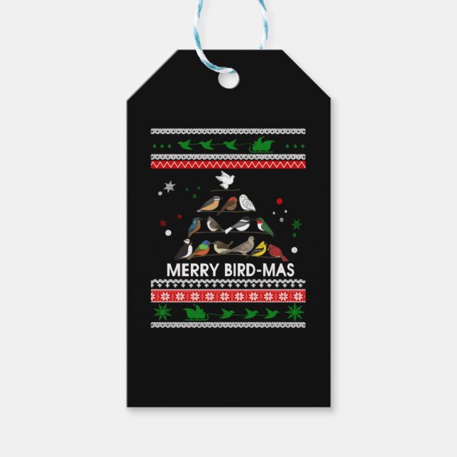 Bird Christmas Bird mas Geschenkanhänger (Vorderseite)