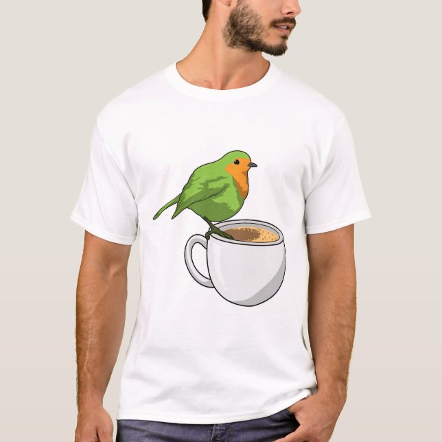 Bird Coffee Cup T-Shirt (Vorderseite)