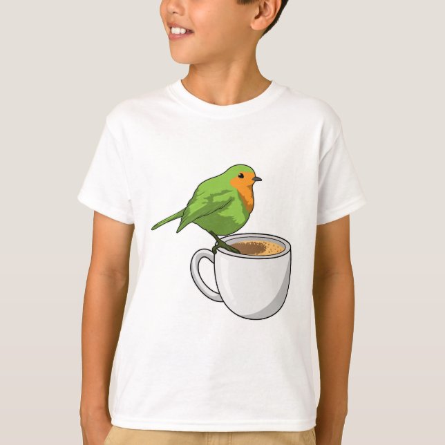 Bird Coffee Cup T-Shirt (Vorderseite)