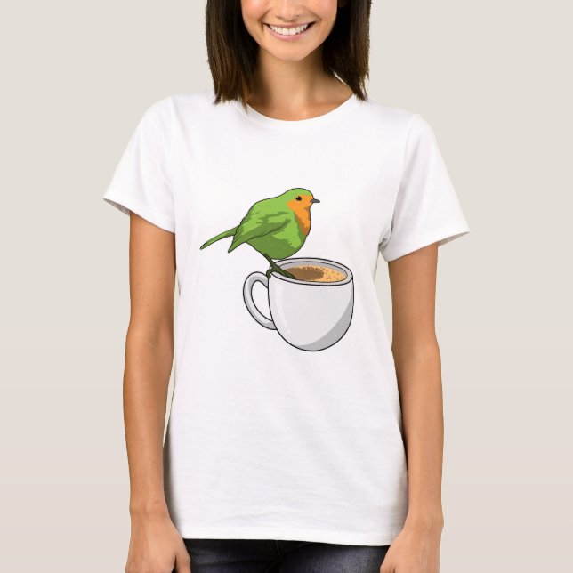 Bird Coffee Cup T-Shirt (Vorderseite)
