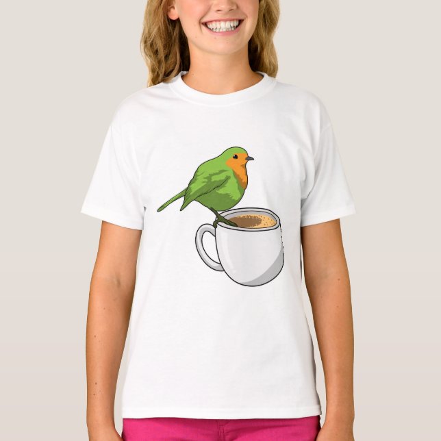Bird Coffee Cup T-Shirt (Vorderseite)