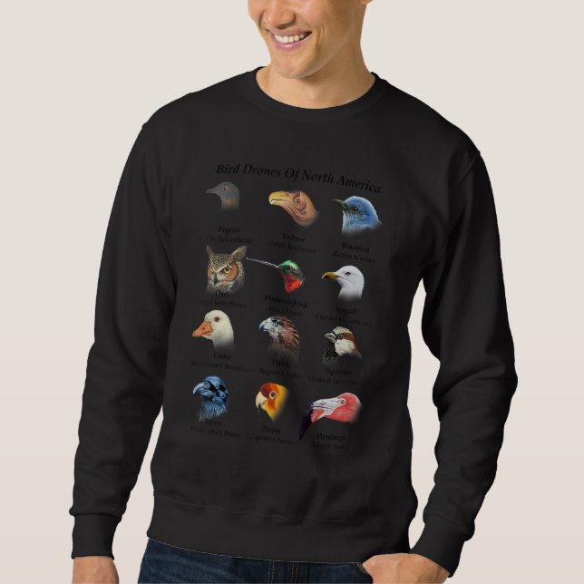 Bird Drones Of North America Cute Field Guide Bird Sweatshirt (Vorderseite)