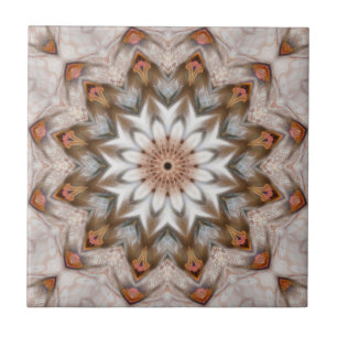 Bird Feather Kaleidoscope Mandala Muster Tile Fliese