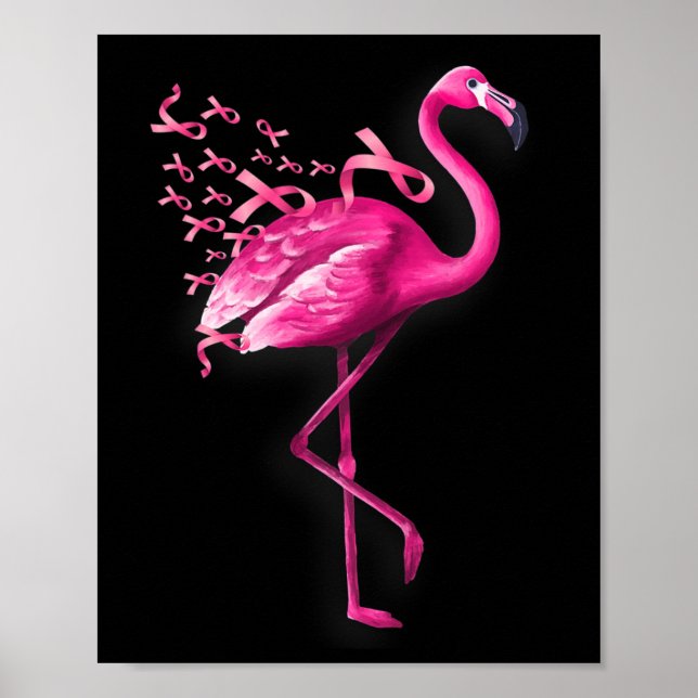 Bird Flamingo Breast Cancer Awareness Poster (Vorne)