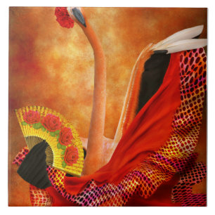Bird - Flamingo - Flamengo Dancer Fliese