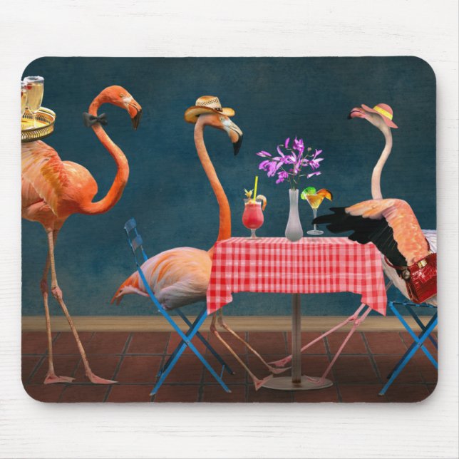 Bird - Flamingo - Wading tables Mousepad (Vorne)