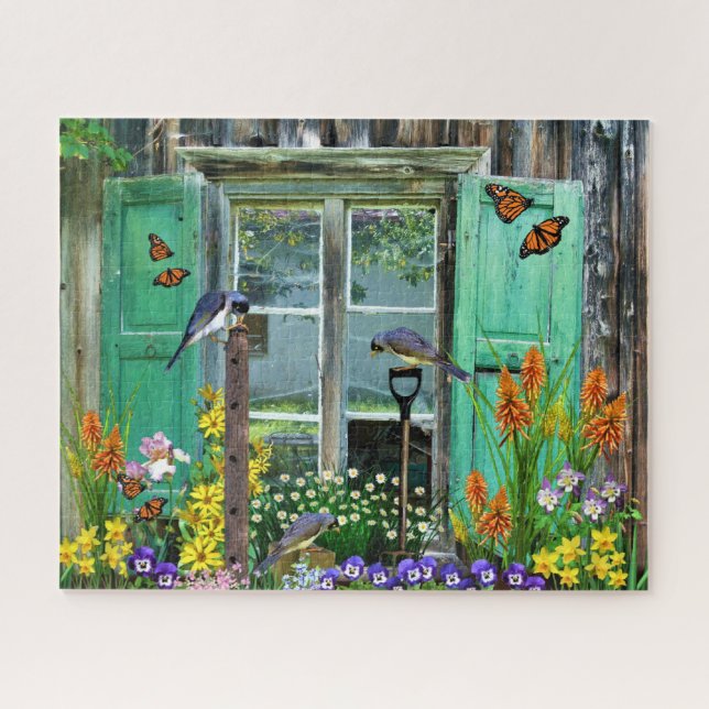 Bird Flower Garden Puzzle (Horizontal)