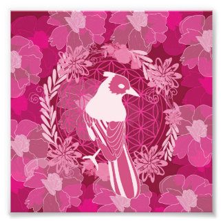 Bird flower of life fotodruck
