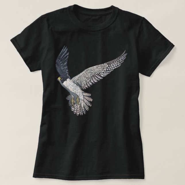 Bird Flying Peregrine Falcon T-Shirt (Design vorne)