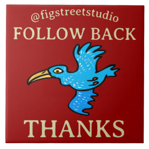 Bird folgen, Text hinzufügen, Tile Fliese