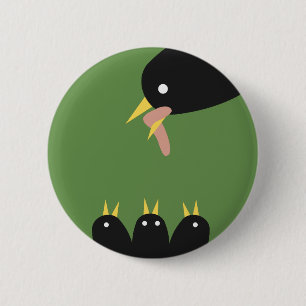 Bird Fütternd Young Button