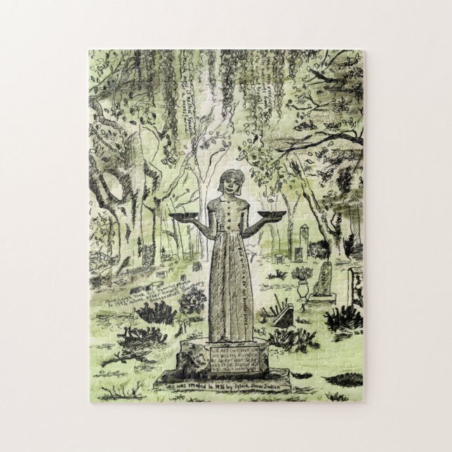Bird Girl, Bonaventure Friedhof, Savannah, GA Puzzle (Vertikal)