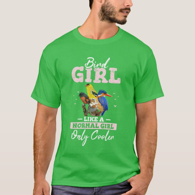 Bird Girl Niedlich Bird Lovers Funny Bird Watching T-Shirt (Vorderseite)