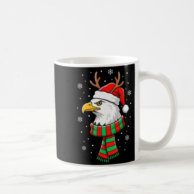 Bird Holiday, Santa Hat, Reindeer Antlers &amp; Fe Kaffeetasse (Rechts)