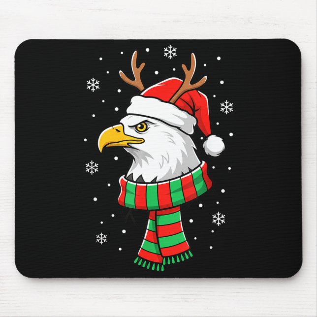 Bird Holiday, Santa Hat, Reindeer Antlers &amp; Fe Mousepad (Vorne)