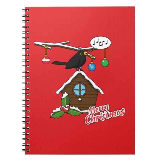 Bird House Frohe Weihnachten Notizblock (Vorderseite)