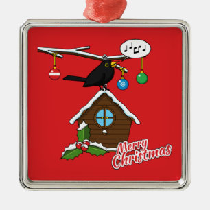 Bird House Frohe Weihnachten Ornament Aus Metall